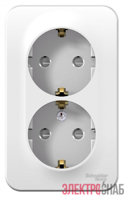 Розетка 2-м ОП Blanca 16А IP20 250В с заземл. защ. шторки бел. SE BLNRA011201