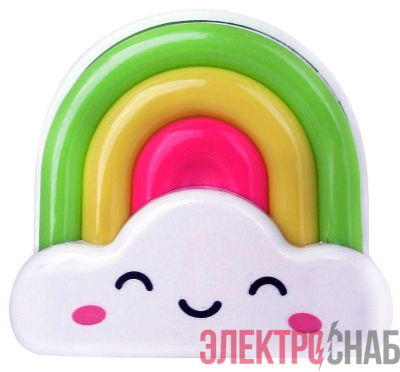 Светильник светодиодный NL-177 "Радуга" 220В ночник с выкл. бел. Camelion 12533