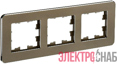 Рамка 3-м BRITE РУ-3-1-Бр метал. латунь RE IEK BR-M32-M-01-K49