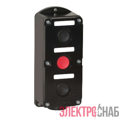 Пост кнопочный ПКЕ-212/3 "Пуск-Стоп" 2 черн. 1 красн. Электродеталь ПКЕ-212/3.2Ч.1К