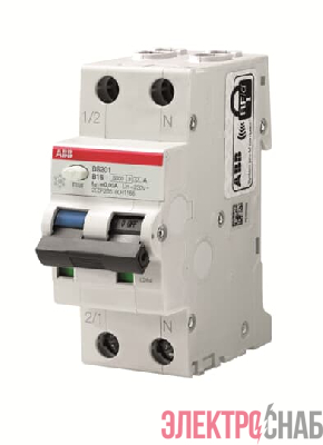 Выключатель автоматический дифференциального тока DS201 C6 AC30 6А 30мА ABB 2CSR255080R1064