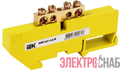 Шина PE "земля" на DIN-изол. ШНИ-6х9-4-Д-Ж IEK YNN10-69-4D-K05