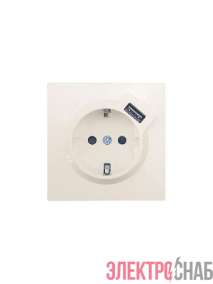 Розетка 1-мест. с/з+USB разъем СП ZIMA IP20 слон. кость LEZARD 704-9088-181