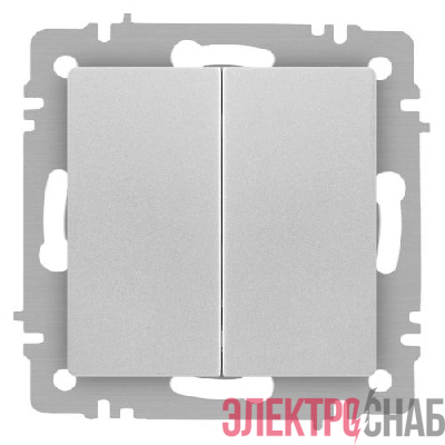 Переключатель 2-кл. СП Accent 6-107-03 10А IP20 250В AL/CU алюм. Intro Б0063560