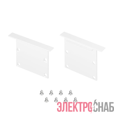 Заглушка LINIA49-F-S WHITE глухая металл (комплект) Arlight 041882