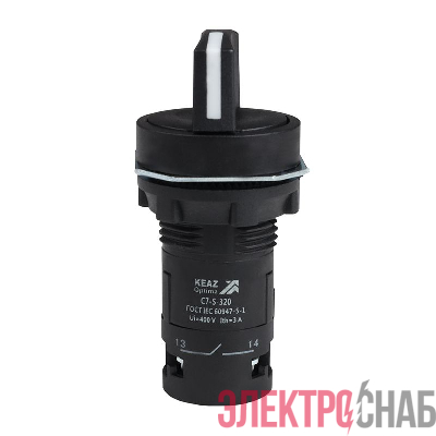 Переключатель 3 положения OptiSignal Compact D22 С7-S-320 черн. 2НО XB7ND33 КЭАЗ 362138