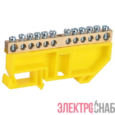 Шина PE земля на DIN-изоляторе ШНИ-6х9-12-Д NO-224-91 желт. Эра Б0062837