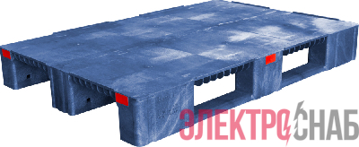 Паллет 1200x800х150 сплошной, усиленный, на 3-х полозьях  синий TR 1208-1-1 TR 1208-1-1