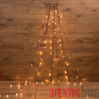 Гирлянда светодиодная елочная с кольцом 7 нитей х1.5м 105LED тепл. бел. 5.5Вт IP20 не соединяемая Neon-Night 235-076