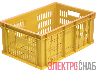 Ящик 600х400х250 с перфорацией  жёлтый 201 201