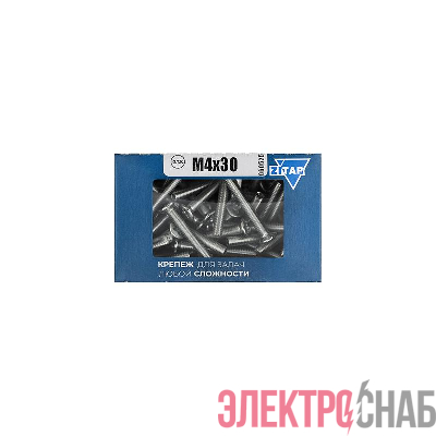 Винт с потайной головкой М4х30 DIN 965 оцинк. (уп.120шт) Tech-Krep/Zitar 105236