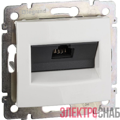 Розетка компьютерная 1-м СП Valena RJ45 кат.5E UTP на захватах механизм бел. IEK 774230