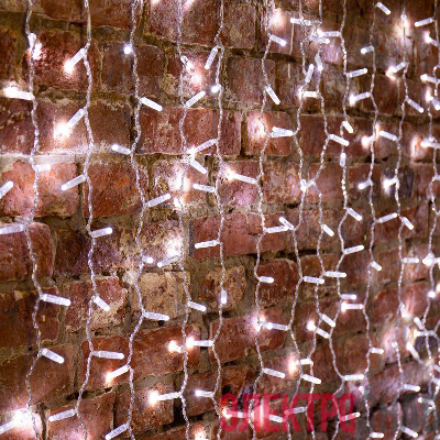 Гирлянда светодиодная "Светодиодный Дождь" 2х3м 448LED бел. 66Вт 230В IP65 постоян. свечение провод прозр. (нужен шнур питания 303-500-1) Neon-Night 235-155-6