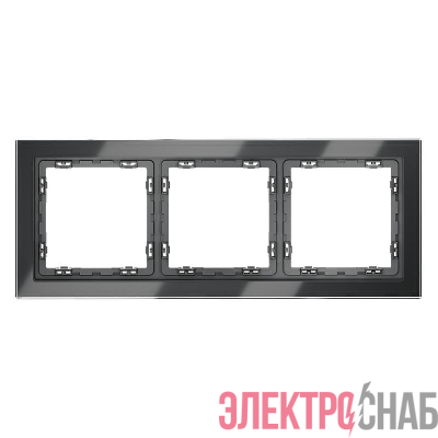Рамка 3-м S70 стеклян. графит Voltum VLS110307