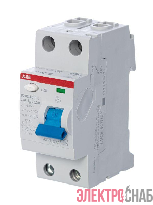 Выключатель дифференциального тока (УЗО) 2п 25А 30мА тип AC F202 ABB 2CSF202001R1250