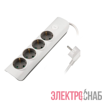 Удлинитель 4х3м с заземл. с выкл. бел. ET-04-300W (4х3.0) JAZZway 5051812