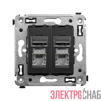 Розетка компьютерная 2-м СП Avanti "Черный матовый" RJ45 кат.5E экранир. DKC 4412364