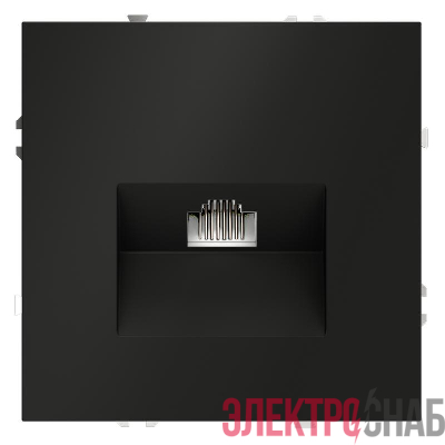 Розетка компьютерная 1-м СП S70 RJ45 кат.6 механизм черн. матов. Voltum VLS060108