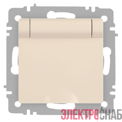 Розетка 1-м СП Accent 6-203-02 16А IP20 250В 2P+E Schuko с крышкой сл.кость Intro Б0063716