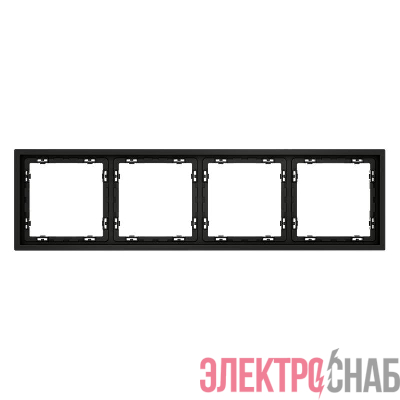 Рамка 4-м S70 пластик. черн. матов. Voltum VLS100408