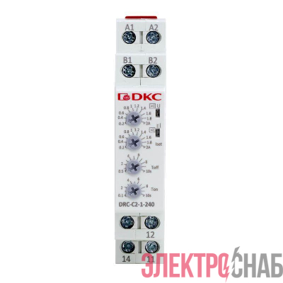 Реле контроля тока тип DRC 0.2-2А конфигурация контакта 1CO 24-240 AC/DC DKC DRC-C2-1-240