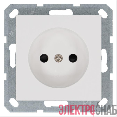 Розетка 1-м 16А IP20 без заземл. защ. шторки механизм бел. глянцевый Jasmart G5503W