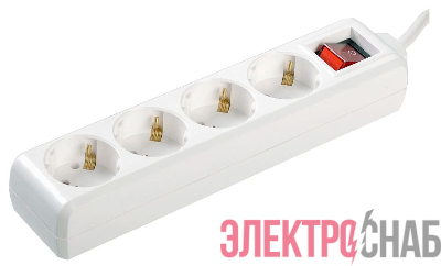 Удлинитель 4х1.5м с заземл. 16А IP20 У04К 2P+PE 250В ПВС 3х1 с выкл. IEK WYP10-16-04-01-ZK-17