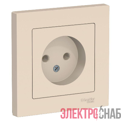 Розетка 1-м СП AtlasDesign 16А IP20 без заземл. в сборе беж. SE ATN000240