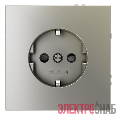 Розетка 1-м СП S70 16А с заземл. защ. шторки механизм шелк Voltum VLS040204