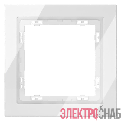 Рамка 1-м S70 стеклян. бел. Voltum VLS110101