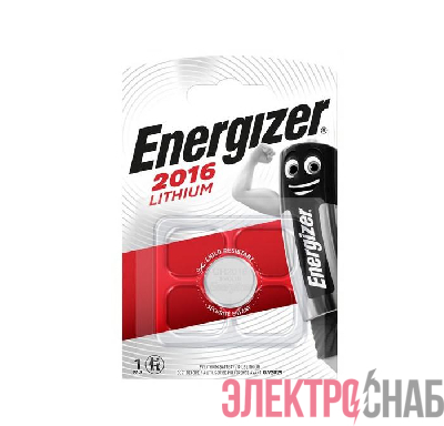 Элемент питания литиевый ENR Lithium CR 2016 FSB1 (блист.1шт) Energizer E301021802