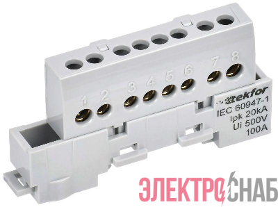 Шина L "фаза" изол. на универс. держ. 6х9-8-Ср TEKFOR IEK TF-NN10-08-KL-K03