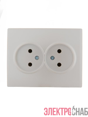 Розетка 2-м СП Karina 16А IP20 без заземл. термопласт жемчуж./бел. перламутр. LEZARD 707-3000-128B