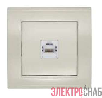 Розетка компьютерная 1-м СП Бриллиант сл. кость UNIVersal 7948820