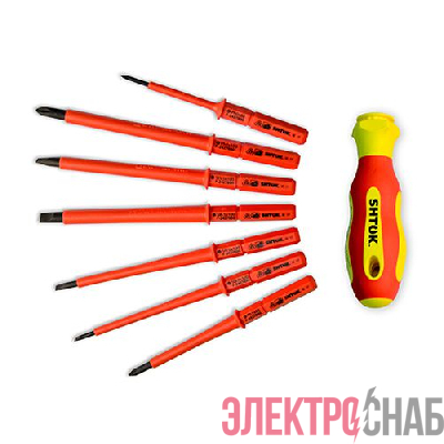 Набор диэлектрических отверток 7+1 (09345) SHTOK 376354