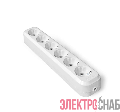 Колодка удлинителя 6-м с заземл. АБС-пластик еврослот UNIVersal E306