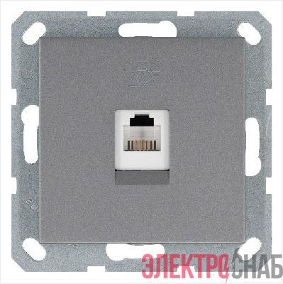 Розетка телефонная 1-м RJ11 механизм алюм. JasmartG6101S