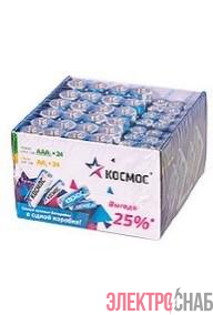 Элемент питания алкалиновый AA/LR6 AAA/LR03 (уп.48шт) КОСМОС KOCLR620BOX