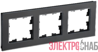 Рамка 3-м BRITE РУ-3-2-Бр стекло черн. матов. IEK BR-M32-G-31-K02