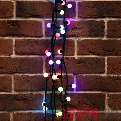 Гирлянда светодиодная &amp;amp;amp;amp;amp;amp;amp;amp;amp;amp;amp;amp;amp;amp;quot;Мультишарики&amp;amp;amp;amp;amp;amp;amp;amp;amp;amp;amp;amp;amp;amp;quot; 10м d17.5мм 100LED RGB 16Вт 220-240В IP65 провод ПВХ черн. (нужен шнур питания 303-500) Neon-Nig