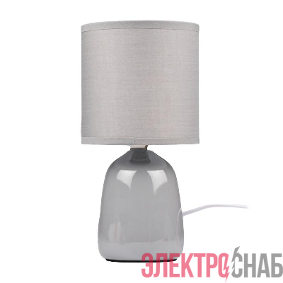 Светильник настольный JH2-02-gy E14 IP20 130х130х255мм керамика; ткань; PVC-пластик сер. JazzWay 5062320