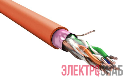 Кабель витая пара F/UTP кат.5E 2х2х0.52 нг(А)-FRLSLTx оранж. (уп.305м) ITK LC1-C5E02-397