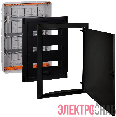 Щит СП 54мод. Тусо 686х518х125мм с метал. дверцей черн. Ruvinil 68154МЧ