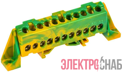 Шина PE "земля" в комб. изол. "Стойка" 6х9-11-ЖЗ TEKFOR IEK TF-NN10-11-DP-K52