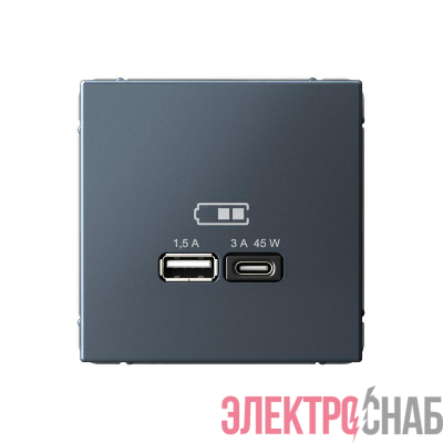 Розетка USB ArtGallery тип A+C 45Вт QC PD высокоскор. ЗУ механизм грифель SE GAL000729