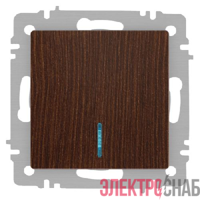 Выключатель 1-кл. СП Accent 6-102-10 10А IP20 250В с подсветкой AL/CU венге Intro Б0063449