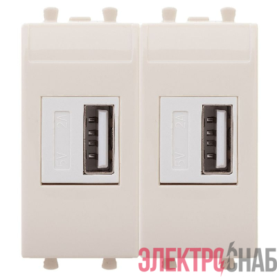 Устройство зарядное USB 2.1А 2мод. Avanti "Ванильная дымка" DKC 4405542