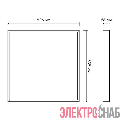 Светильник светодиодный MiR 35Вт 4000К CRI90 IP54 3850лм 595х595х68 офисный опал с БАП GAUSS G1-A0-00070-01GA2-5403540