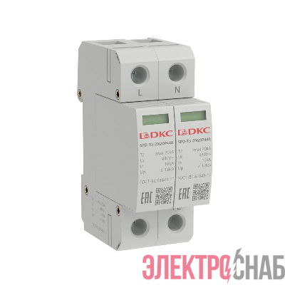 Устройство защиты от импульсных перенапряжений УЗИП тип 3 2п Imax 20кА со сменным модулем Un 440В YON SPD-T3-2N20P440