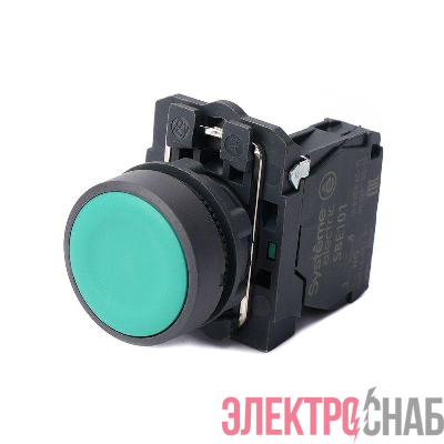 Кнопка модульная SB5 в сборе 22мм с возвратом пластик 1НО зел. SE SB5AA31